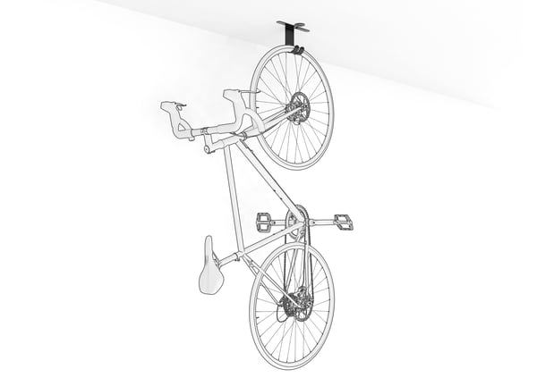 Miniatyrbillede 5 af 7: Meliconi 489004 cykelholder Udendørs cykelholder Loftsmonteret Sort