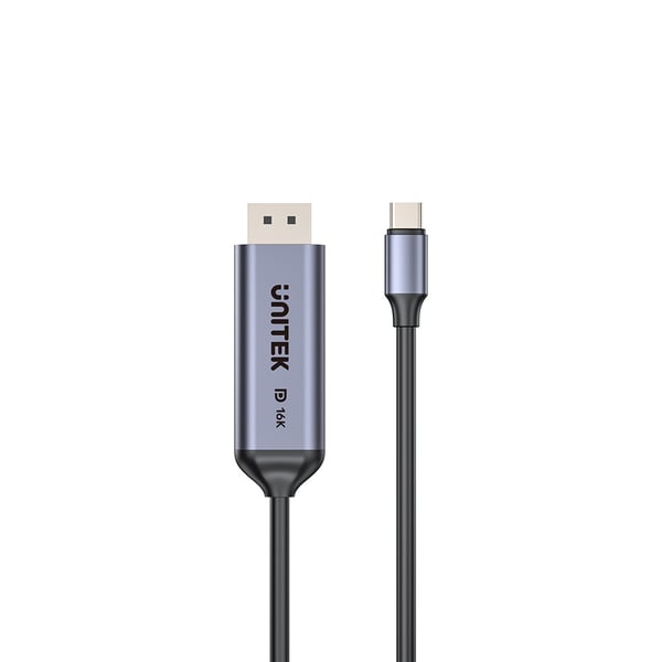 UNITEK V1441AGY01 videokaapeli-adapteri 1,8 m USB Type-C DisplayPort Tummanharmaa, Musta