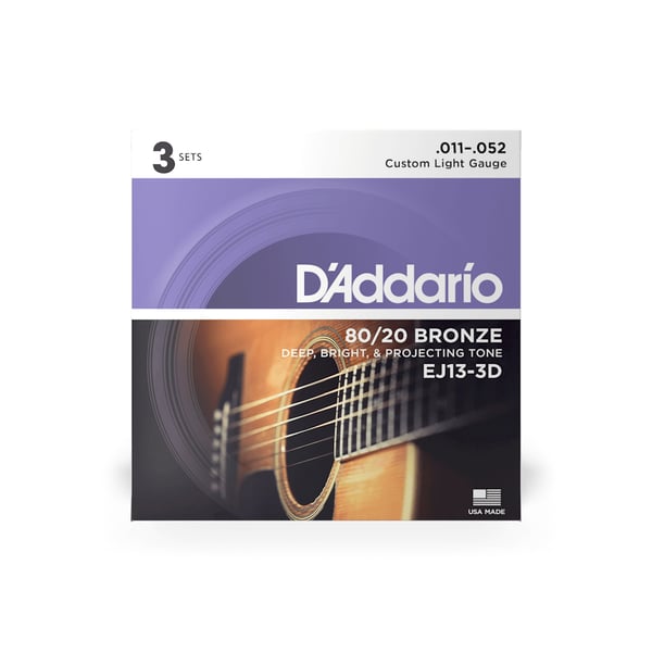 Miniatyrbild 1 av 4: D'Addario EJ13-3D musikinstrumentsträng Akustisk 18 styck Gitarr