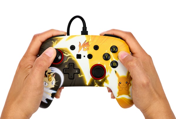 Miniatyrbild 10 av 14: PowerA förbättrad trådbunden handkontroll för Nintendo Switch - Pokémon: Pikachu vs. Meowth