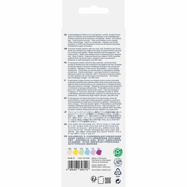 Faber-Castell 164811 filtpenna Multifärg 6 styck