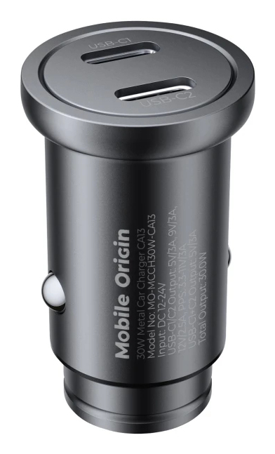 Miniatyrbillede 7 af 9: Mobile Origin MO-MCCH30W-CA13 oplader til mobil enhed Smartphone Sort Cigartænder Automatisk