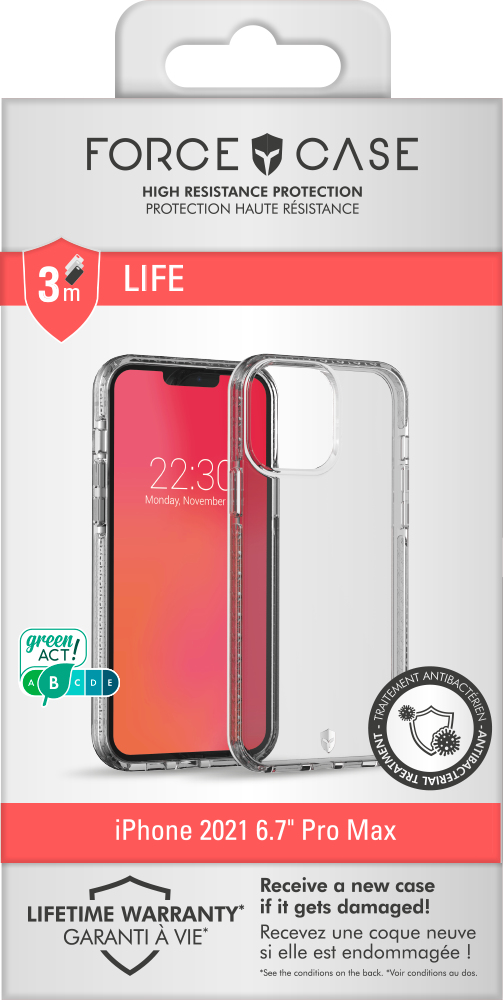 FORCE CASE FCLIFENIP1367T mobiltelefonfodral Transparent