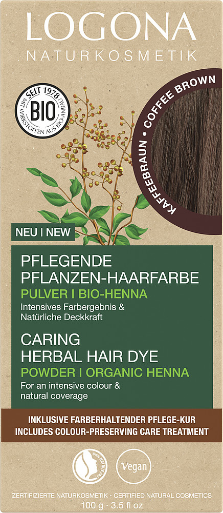 Miniatyrbillede 1 af 4: LOGONA Herbal Hair Dye hårfarve Brun 100 g