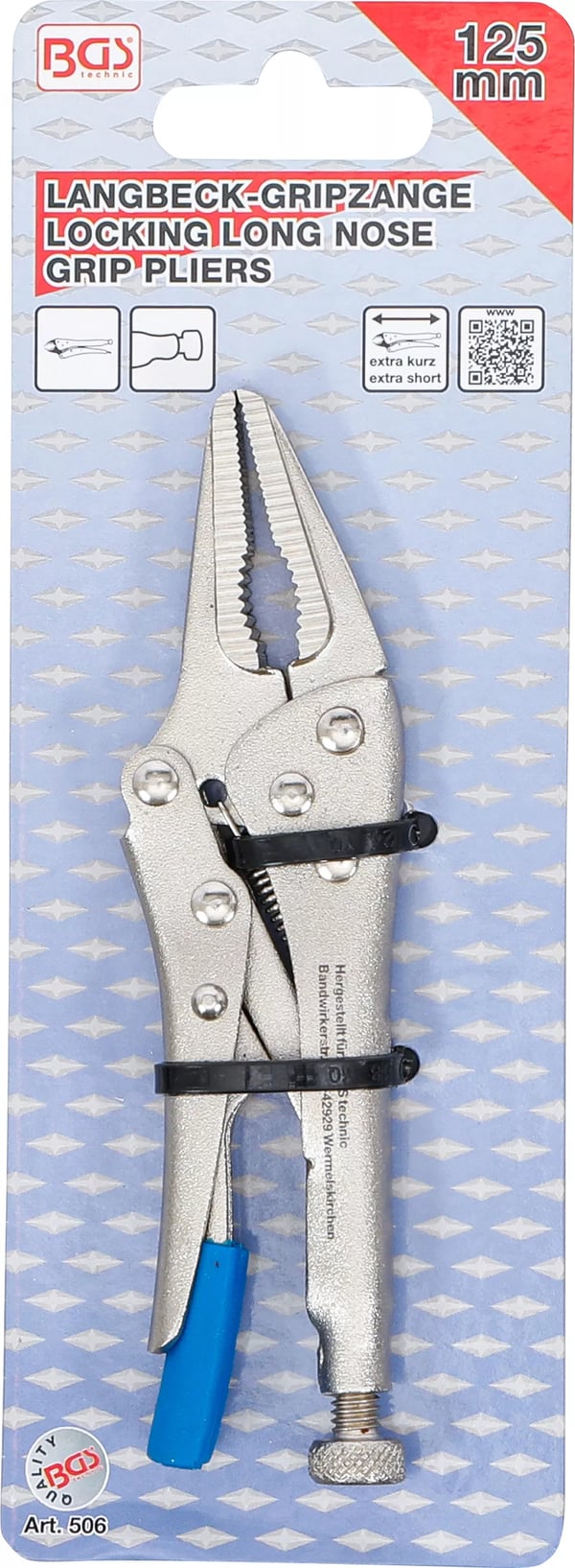 BGS technic Locking Long Nose Grip Pliers
