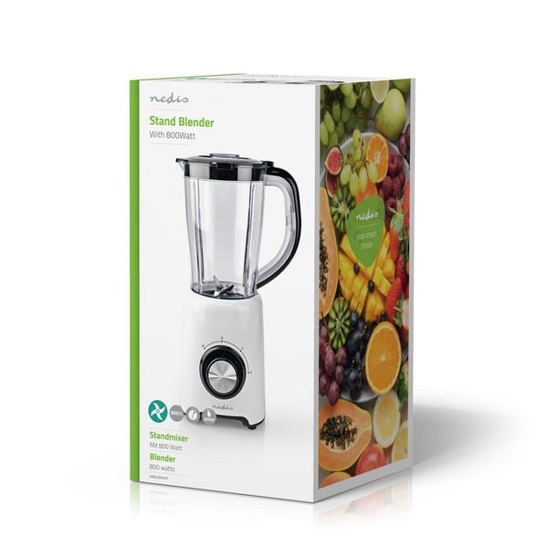 Nedis KABL300CWT mixer 1,5 l Bänkmixer 800 W Svart, Vit
