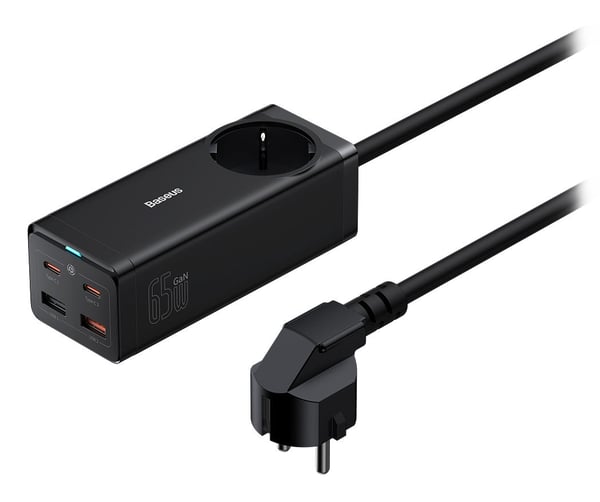 Baseus PSZM000901 strømadapter og vekselret Indendørs 65 W Sort