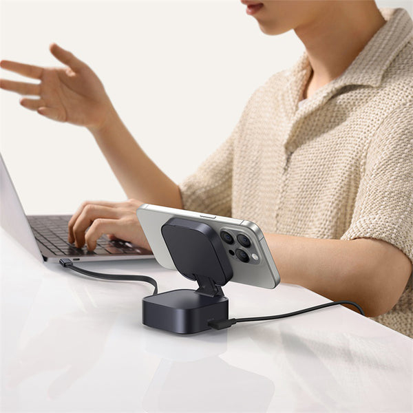Baseus P10276800123-00 oplader til mobil enhed Smartphone, Mobiltelefon, Laptop Sort USB Trådløs opladning Hurtig opladning Indendørs