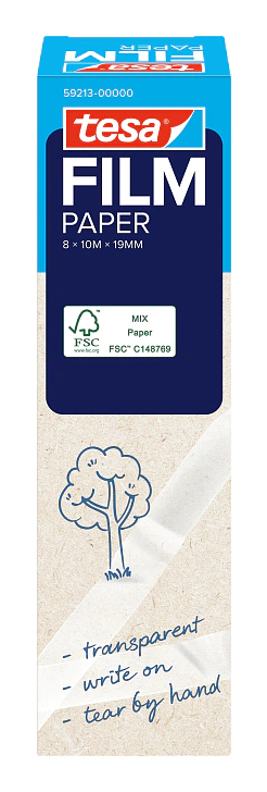 TESA tesafilm PAPER 10 m Papir Transparent 8 stk