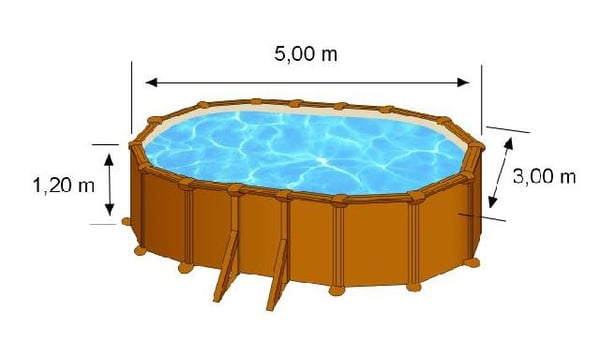 Gre KIT500W ovan mark-svimmingpooler Pool med ram Oval 14550 l Trä