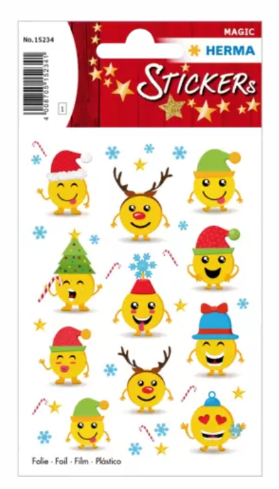HERMA Christmas emojis koristetarra Kalvo Monivärinen Kiinteä 11 kpl