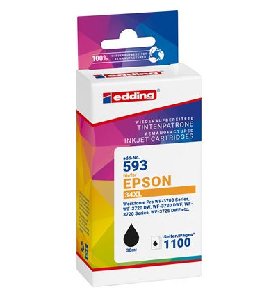 Edding EDD-593 blækpatron 1 stk Kompatibel Sort