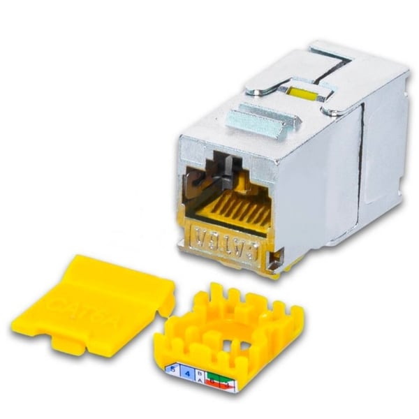 Wirewin WKS JACK KAT6A SLIM 48 kabelsamler RJ-45 Satin stål, Gul Wirewin WKS JACK KAT6A SLIM 48 kabelsamler RJ-45 Satin stål, Gul