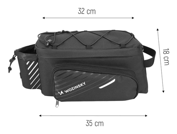 Miniatyrbillede 17 af 22: Wozinsky WBB22BK Sadel Cykeltaske 9 L Nylon Sort