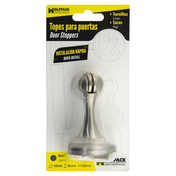 Miniatyrbillede 4 af 4: Wolfpack Tope Puerta Retenedor Magnetico Extrafuerte Acero Inoxidable Para Pared y Suelo