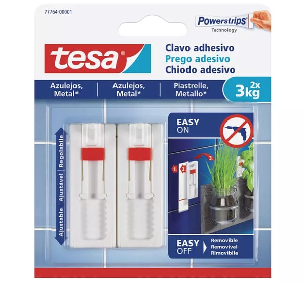 Miniatyrbillede 2 af 2: TESA 77764-00001-00 opbevaringskrog til hjemmet Hvid 2 stk
