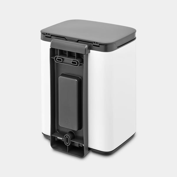 Miniatyrbild 4 av 6: Brabantia Bo Waste Bin 4 l Rektangulär Stål Svart, Vit