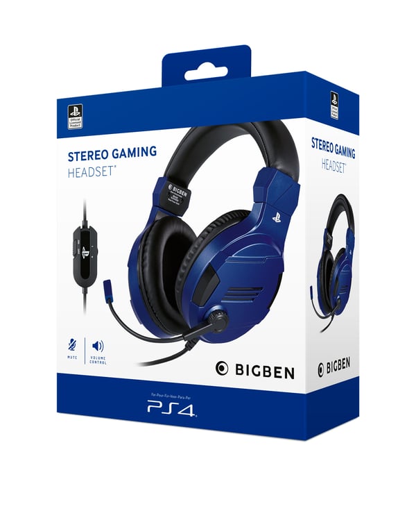 Pikkukuva 2 / 9: Bigben Interactive PS4OFHEADSETV3G Kuulokkeet Langallinen Pääpanta Pelaaminen Sininen