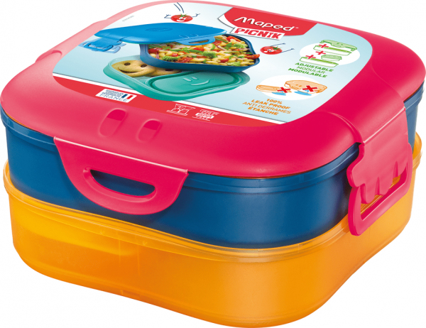 Maped Picnik Lunchbox, set 1,4 l Blå, Orange, Rosa 1 styck Maped Picnik Lunchbox, set 1,4 l Blå, Orange, Rosa 1 styck