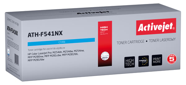 Activejet ATH-F541NX Tonerpatron til HP-printere; Erstatning HP 540 CF541X; Supreme; 2500 sider; blå