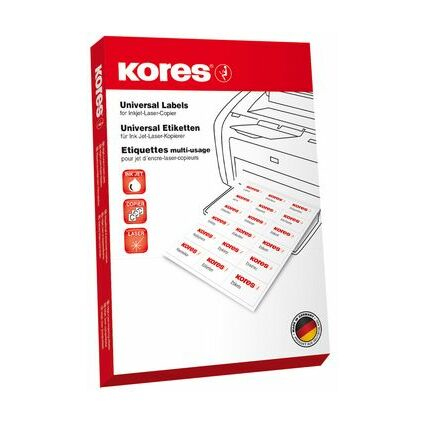 Kores L10570 selvklæbende etiket Rektandel Permanent Hvid 800 stk