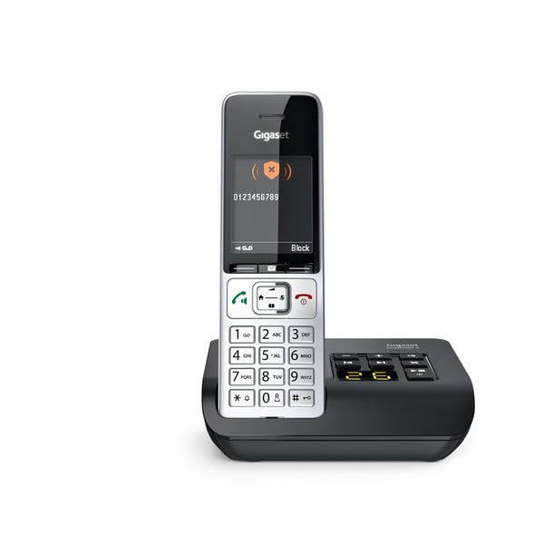 Gigaset COMFORT 500A Analog/DECT-telefon Nummervisning Sort, Sølv