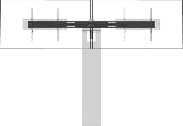 Vision VFM-F50_DL - Asennuskomponentti (kisko) - kahdelle LCD-/plasmanäytölle - alumiini - musta -