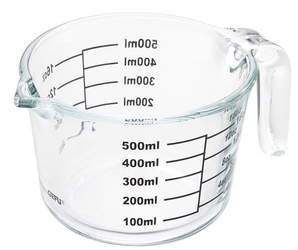 GEFU DIMENSO målebæger 0,5 L Borosilikatglas
