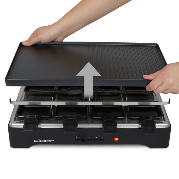 Cloer 6446 raclettegrill 8 personer 1200 W Svart