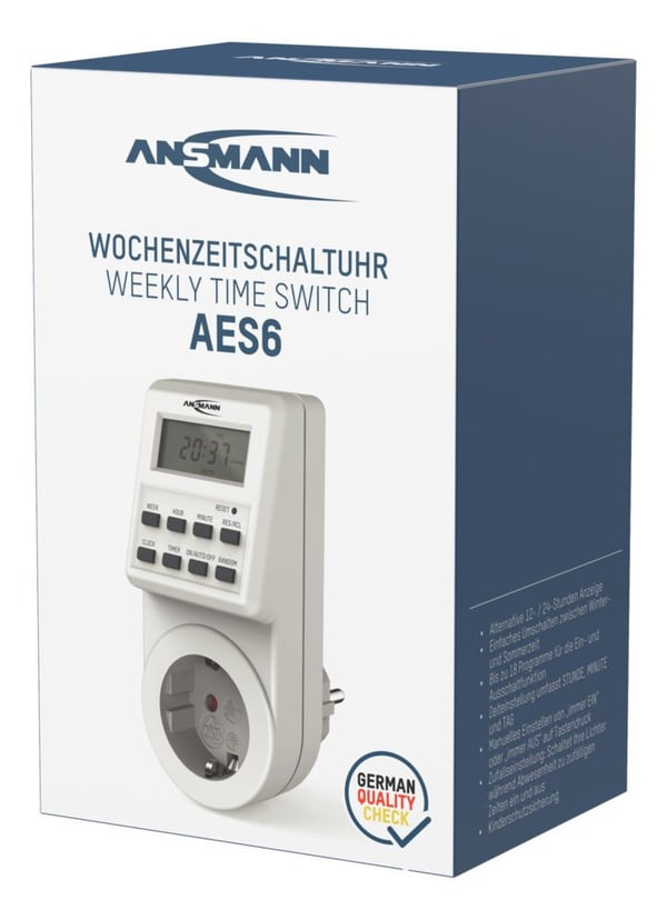 Ansmann AES6 smart stik 3680 W Hjem Hvid