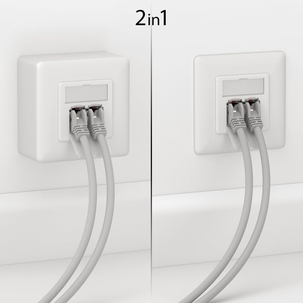 deleyCON MK-MK2166 stikkontakt 2 x RJ-45 Hvid