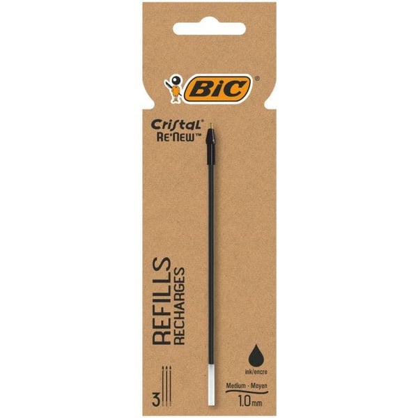 Miniatyrbillede 1 af 2: BIC 503839 genopfyldelig pen Mellem Sort 3 stk