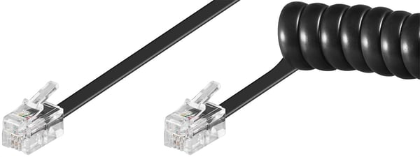 Goobay 68002 telefonkabel 4 m Sort