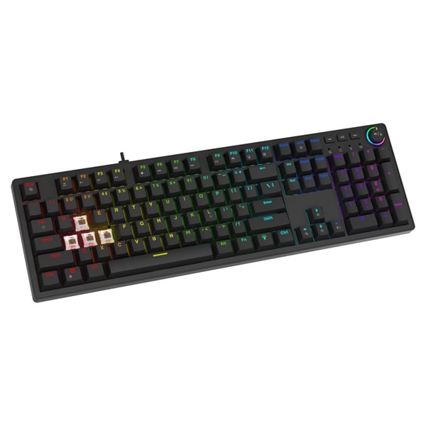 Miniatyrbillede 3 af 11: Savio STYX Outemu Blue, Hot Swap, RGB tastatur Spil USB QWERTY US International Sort