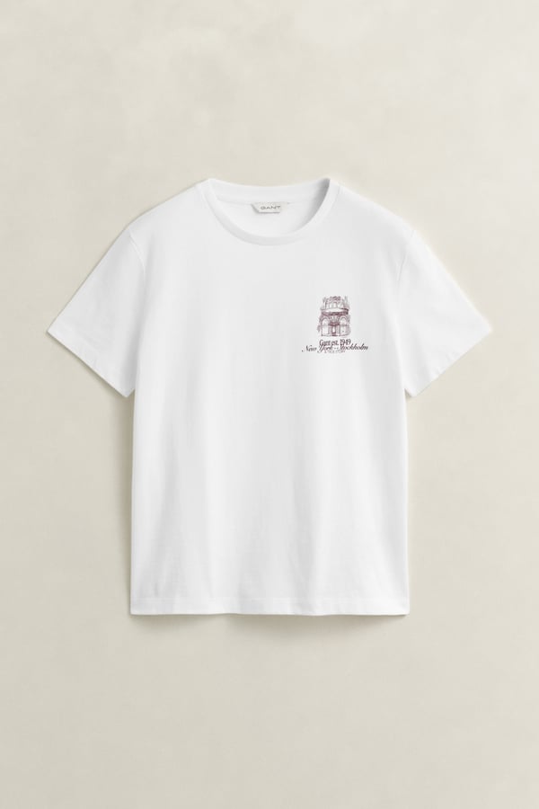 Miniatyrbillede 5 af 5: Gant 4201359-110 T-shirt Rib-knit neckline Kort ærme Bomuld