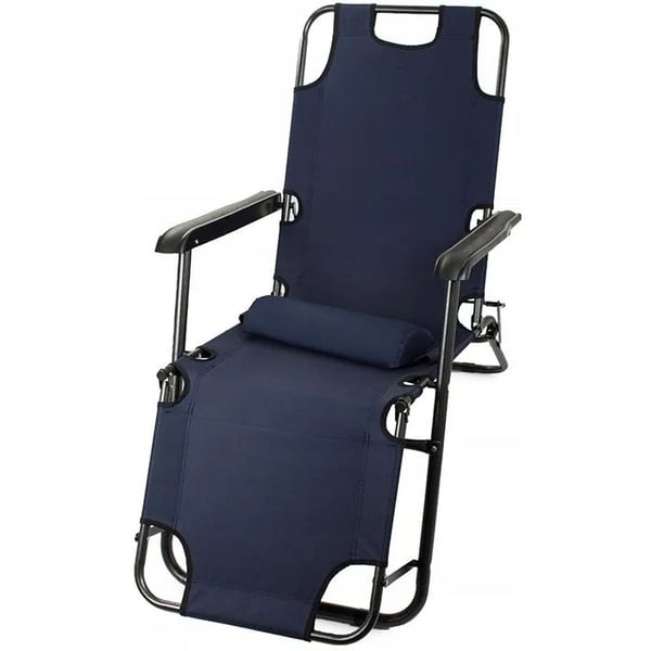 Extralink Folding Garden Recliner with Cushion Black Forest, Navy Blue