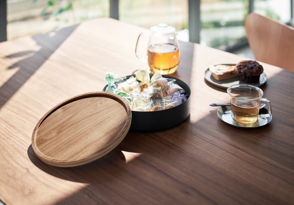 Miniatyrbillede 5 af 7: Yamazaki 5800 Opbevaringsboks Rund Stål, Træ Sort, Træ