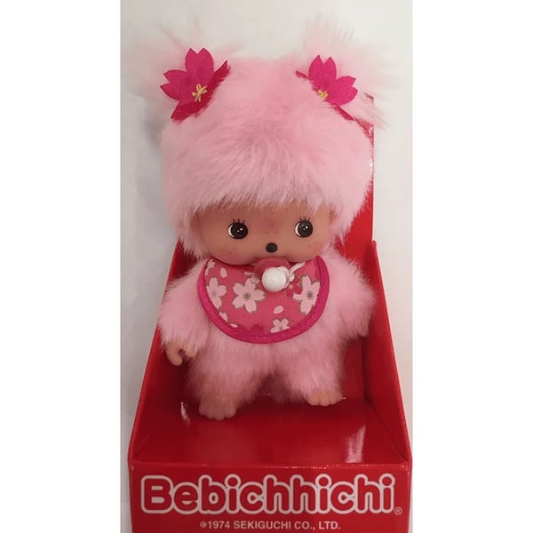 Monchhichi Cherry Blossum Girl Pink Twin Tail