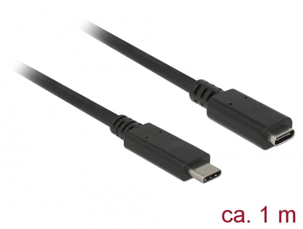 Miniatyrbillede 2 af 2: DeLOCK 85533 USB-kabel USB 3.2 Gen 1 (3.1 Gen 1) 1 m USB C 5 Gbit/sek. Sort