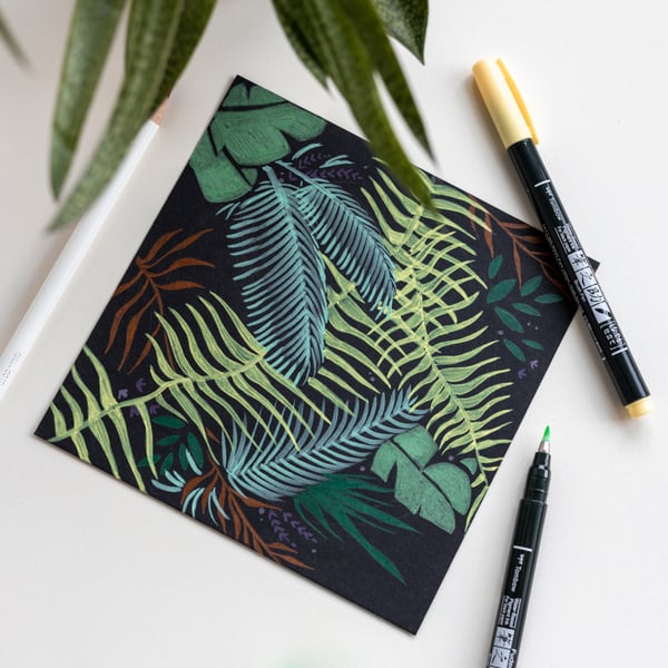 Miniatyrbillede 2 af 3: Tombow PB-BLACK-5 Kunstpapir 15 ark