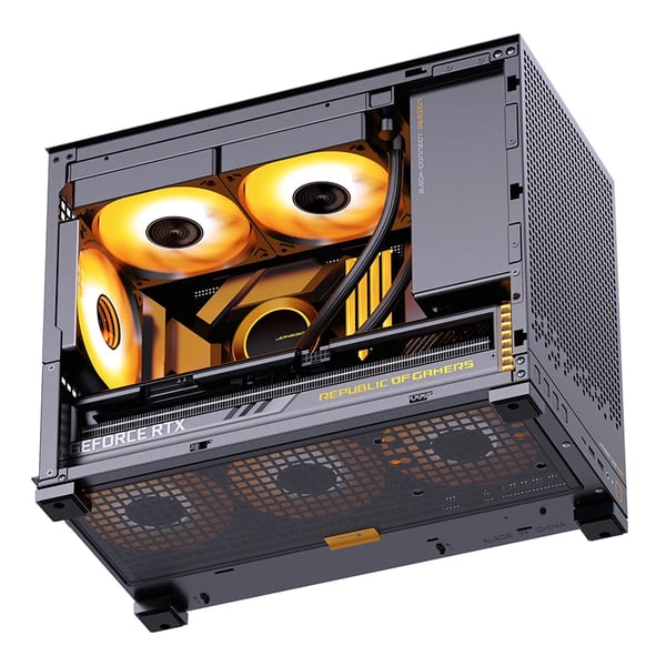 Jonsbo D32 PRO Sort PC-kabinet Mini-kabinet mATX Hærdet Glas