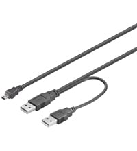 Goobay USB 2.0 cable, 0.6m USB-kaapeli 0,6 m 2 x USB A Mini-USB B Musta Goobay USB 2.0 cable, 0.6m USB-kaapeli 0,6 m 2 x USB A Mini-USB B Musta