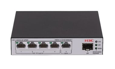 H3C LS-1600V2-6P-HPWR-GL netværksswitch Administreret L2 Gigabit Ethernet (10/100/1000) Strøm over Ethernet (PoE) Grå, Sort H3C LS-1600V2-6P-HPWR-GL netværksswitch Administreret L2 Gigabit Ethernet (10/100/1000) Strøm over Ethernet (PoE) Grå, Sort