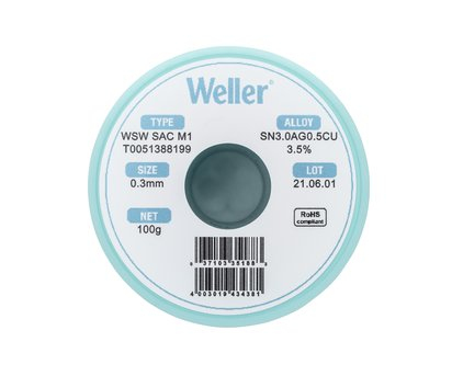 Weller WSW SAC M1 0,3mm, 100g, SN3,0AG0,5CU3,5% Lödtråd