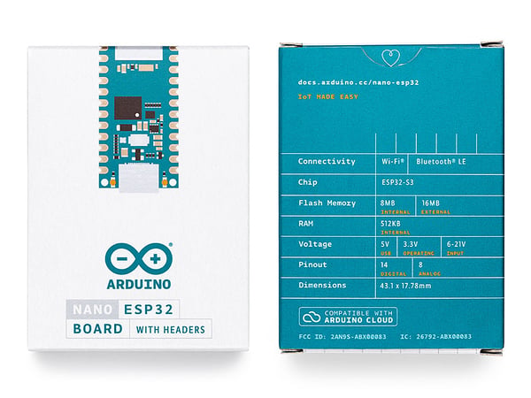 Arduino Nano ESP32 udviklingsboard 240 MHz
