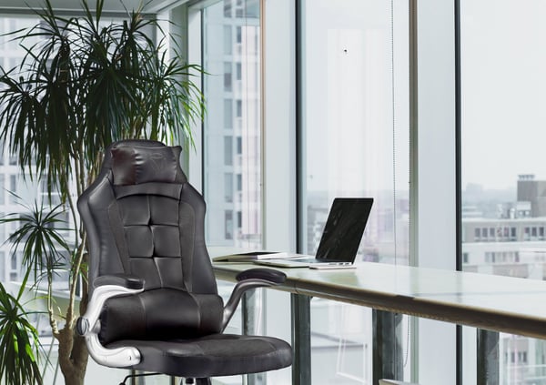 Miniatyrbild 9 av 9: Momo Design MD-GC003OFF-K datorspelsstol PC-spelsstol Stoppad sits Svart