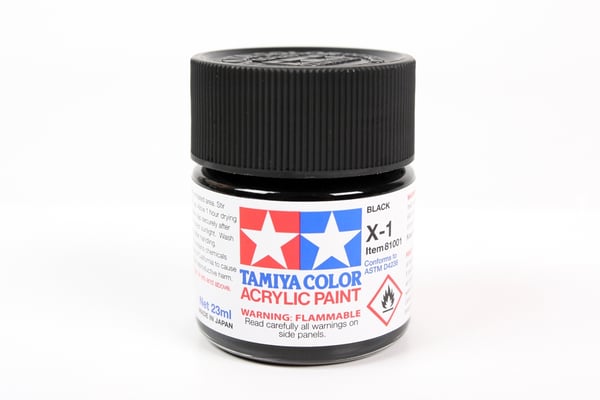 Tamiya X-1 akrylmaling 23 ml Sort Flaske