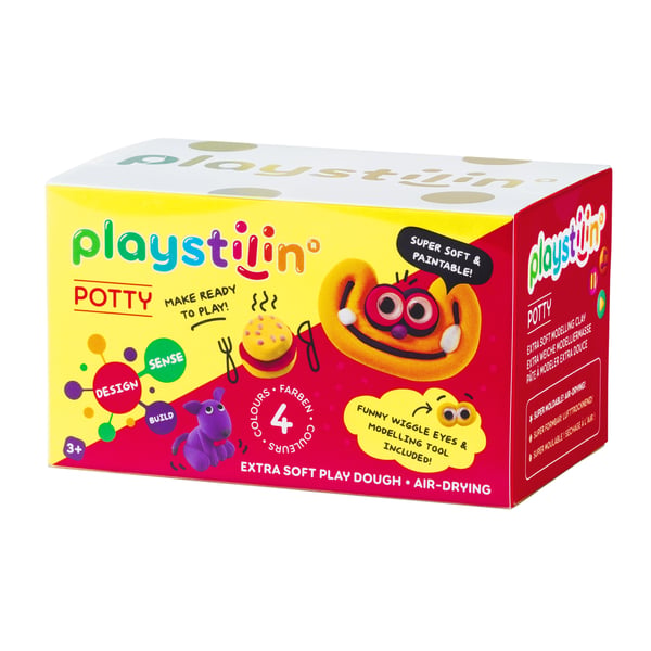 Pikkukuva 1 / 3: Playstilin POTTY Muovailuvaha 240 g Vihreä, Oranssi, Punainen, Keltainen 4 kpl