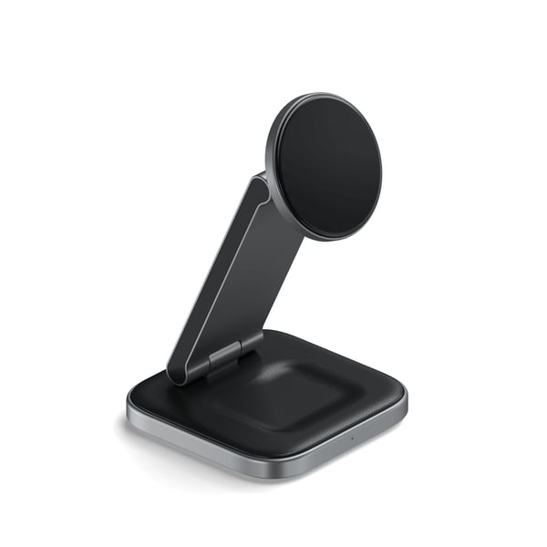 Satechi ST-Q31FM-EA oplader til mobil enhed Hovedtelefoner, Smartphone, SmartWatch Grå, Sort USB Trådløs opladning Indendørs