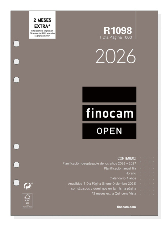 Finocam 711680026 tilbehør til personlig planlægger Organizer-genopfyldning 2026